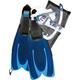 Cressi Agua Set - Set Maske Schnorchel und Flossen, Farbe Blu