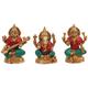 craftvatika Gift Set of Lakshmi (Laxmi), Ganesh, Saraswati- Brass Ganesha Lakshmi Sarasvati Ganesha Idol Diwali Decor Gift