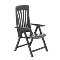 Resol 2x Grey Blanes Plastic Sun Lounger Garden Chair - Zero Gravity Folding & Reclining UV Resistant Outdoor Patio Deck Balcony Furniture One Seater Armchair