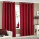 viceroy bedding Pair of RED 66" Width x 108" Drop, Luxury FAUX SILK Eyelet Curtains INCLUDING PAIR OF MATCHING TIE BACKS