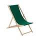 Harbour Housewares 1x Green Wooden Deck Chair Traditional FSC Wood Folding Adjustable Garden/Beach Sun Lounger Recliner