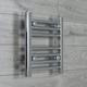 companyblue 350mm wide x 400mm high Heated Towel Rail Straight Flat Chrome Bathroom Warmer Radiator Rack Central Heating