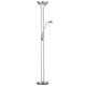 Betta Lighting Mother and Child Uplighter Floor Lamp with Reading Light – Satin Chrome with Adjustable Reading lamp - Standing Uplighter for Living Room, Bedroom, Dining Room – G9 33W and R7s 230W