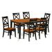 August Grove® Cleobury 7 Piece Butterfly Leaf Solid Wood Dining Set Wood in Black | 30 H in | Wayfair AGTG6527 44326903