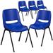 Inbox Zero Oliverson 440 lb. Capacity Kid's Ergonomic Shell Stack Chair Metal in Blue | 22 H x 13.88 W x 17 D in | Wayfair