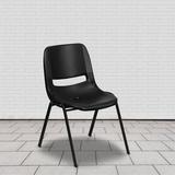 Flash Furniture Keaton Armless Stacking Chair Plastic/Acrylic/Metal in Black | 32 H in | Wayfair 5-RUT-EO1-BK-GG