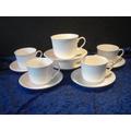 FINE Bone China Set of 6 Breakfast Cups and Saucers White Postage Free in UK