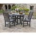 Winston Porter Vineyard 5-Piece Round Outdoor Dining Set w/ Trestle Legs Plastic in Brown | 29 H x 48 W x 48 D in | Wayfair