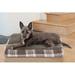 FurHaven Faux Sheepskin & Plaid Deluxe Dog Pillow Polyester in Brown | 3 H x 20 W x 15 D in | Wayfair 21242126