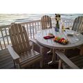 POLYWOOD® Vineyard Curveback Adirondack 5-Piece Nautical Trestle Outdoor Dining Set Plastic in Black | 42 H x 48 W x 48 D in | Wayfair PWS401-1-BL
