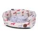 Petface Hund Deli Muster Oval Hundebett, cremefarben, klein