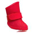 Kanada Wachhund, Hund Welly Stiefel, 3 x große, Rot, 4 Stück