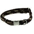 Dinoleine Hunde-Halsband mit Click-Verschluss, Größenverstellbar, Polyester, Größe: S/30-45 cm, Braun/Creme, 261103