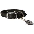 Leather Brothers 3/4 x 16-Inch Bone Latigo Dog Collar, Medium, Black