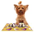 Kess eigene pellerina Design Golden Orchid Birds Tisch-Sets für Hunde und Katzen Futternapf Pet Bowl Matte, 24 von 15 Zoll, gelb/violett