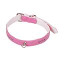 CHAPUIS SELLERIE SLA549 Hundehalsband - Leder-Imitat mit rosa Strass-Steinchen - Breite 15 mm - Länge 35 cm - Größe S