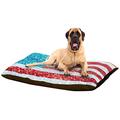 Kess eigene Beth Engel "Rot Weiß und Glitzer" Flagge Hundebett aus Fleece