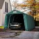 3,3x4,8m Zeltgarage, PVC-Plane, dunkelgrün, mit Statik (Erduntergrund)