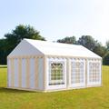 3x6m Partyzelt, PVC-Plane, beige-weiß