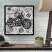 Williston Forge 'Vintage Motorcycles on Route 66 15' Vintage Advertisement on Wrapped Canvas in Black/Blue | 14 H x 14 W x 2 D in | Wayfair