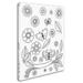 East Urban Home 'Flowers Butterflies & Leaves' Graphic Art on Wrapped Canvas in Black/White | 19 H x 14 W x 2 D in | Wayfair