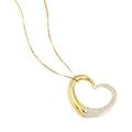 Lucchetta - 9ct Yellow Gold Heart Pendant Necklace with Diamond Dust Effect, 17.7 inch (45cm)
