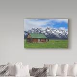 Trademark Fine Art 'Mormon Row Log Cabin' Photographic Print on Wrapped Canvas in White | 30 H x 47 W x 2 D in | Wayfair ALI35094-C3047GG