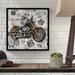 Williston Forge 'Vintage Motorcycles on Route 66 16' Vintage Advertisement on Wrapped Canvas in Black/Orange | 18 H x 18 W x 2 D in | Wayfair