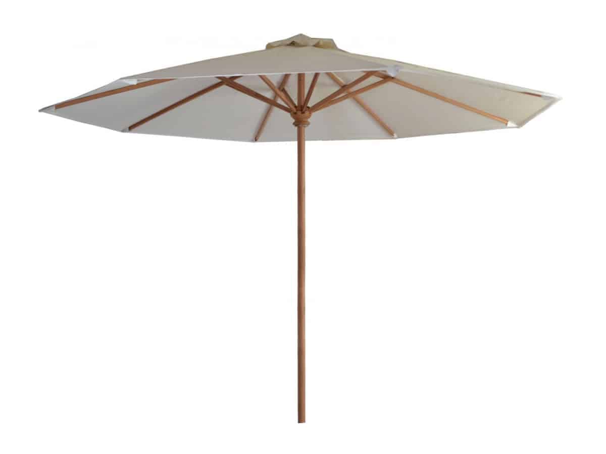 MiaMöbel Teak Schirm 100% Polyester, Massivholz Teak Modern