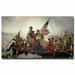 Charlton Home® 'Washington Crossing Delaware River in, 1776' Painting Print on Wrapped Canvas in White | 30 H x 47 W x 2 D in | Wayfair