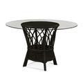 Braxton Culler Everglade Dining Table Glass/Wicker/Rattan in Brown | 29.3 H x 42 W x 42 D in | Wayfair 905-075/GL0999-061/JAVA