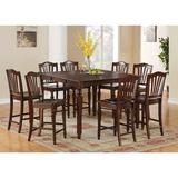 Darby Home Co Ashworth 9 Piece Counter Height Butterfly Leaf Rubberwood Solid Wood Dining Set Wood in Brown | Wayfair DBYH4233 34942239