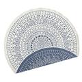 Northrugs Porto In- und Outdoor Teppich Rund – Runder Wendeteppich Wasserfest Mandala Design Flachgewebe Teppich Wetterfest für Balkon, Terrasse, Garten, Wohnzimmer in Blau Creme, ⌀200cm