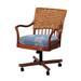 Bay Isle Home™ Pringle Tilt Dining Chair Upholstered/Wicker/Rattan/Fabric in Brown | 35.5 H x 25 W x 26.5 D in | Wayfair