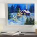 East Urban Home Silent Night by Tummy Rubb Studio - Wrapped Canvas Print Metal in Blue/Green | 28 H x 32 W x 1.5 D in | Wayfair