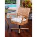 Bay Isle Home™ Pringle Tilt Dining Chair Upholstered/Wicker/Rattan/Fabric in Blue/Brown | 35.5 H x 25 W x 26.5 D in | Wayfair