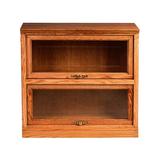 Loon Peak® Mobley 36" W Solid Wood Barrister Bookcase Wood in White/Black | 35 H x 36 W x 13 D in | Wayfair D50983E52F2041AD949DC1FA27DB8328