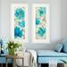 Red Barrel Studio® ' Garden' 2 Piece Framed Acrylic Painting Print Set Paper in Blue | 29 H x 26 W x 0.75 D in | Wayfair RDBT4866 42416247