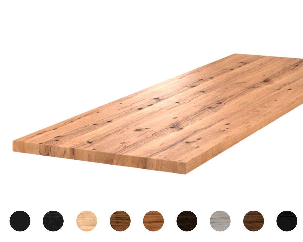 Bodahl Concept4You Massivholz Tischplatte gerade Kante Rustic Oak / 6cm / 240x110 cm / Eiche old bassano