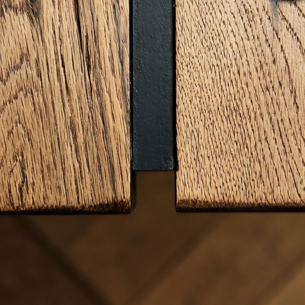 Bodahl Concept4You Massivholz Tischplatte Rustic Oak Metallleiste 260x100 cm / Eiche old bassano