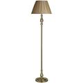 Searchlight TABLE & FLOOR LAMP, ANTIQUE BRASS, MINK PLEATED SHADE