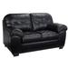 Red Barrel Studio® Bellamy 66.5" Genuine Leather Pillow Top Arm Loveseat Genuine Leather in Black | 38 H x 66.5 W x 37.5 D in | Wayfair