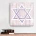 Bungalow Rose Olivia Rose Inspirational 'Star of David II' Wrapped Canvas Graphic Art Print on Canvas Metal in Blue/Brown/Pink | Wayfair