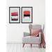 Orren Ellis Black & Red Diptych - 2 Piece Picture Frame Print Set Paper in Black/Red | 24 H x 18 W x 1.5 D in | Wayfair