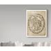 Fleur De Lis Living 'Vintage Seal VI Antique Border v2' Drawing Print on Wrapped Canvas in Brown/Gray | 19 H x 14 W x 2 D in | Wayfair