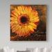 Fleur De Lis Living 'Golden Gerbera III' Acrylic Painting Print on Wrapped Canvas in Black/Orange/Yellow | 24 H x 24 W x 2 D in | Wayfair