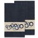 Latitude Run® Gaberille 2 Piece Turkish Cotton Bath towel Set Turkish Cotton in Gray/Black | 27 W x 54 D in | Wayfair