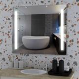 Wrought Studio™ Tobias Modern & Contemporary Lighted Bathroom/Vanity Mirror in White | 36 W x 1 D in | Wayfair D6792901D6CC413D8E801A1F225903D2