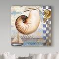 Highland Dunes Shell Dreams Ii by Art Licensing Studio - Graphic Art Print on Canvas in Black | 35 H x 35 W x 2 D in | Wayfair