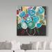 Ebern Designs 'Bold Blue' Acrylic Painting Print on Wrapped Canvas in Black/Blue/Green | 18 H x 18 W x 2 D in | Wayfair